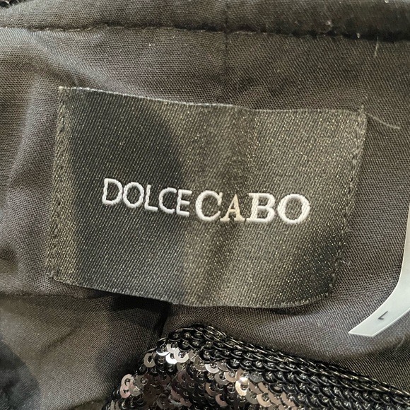 Black Sequin Jacket sz large Dolce Cabo - Picture 5 of 5